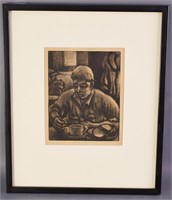 'A Frugal Repast' Etching