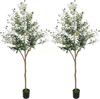 2 FOXTEMO Faux Olive Trees  6FT  Indoor