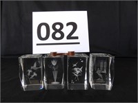 3D Etched Crystal Cubes / Paper Weights