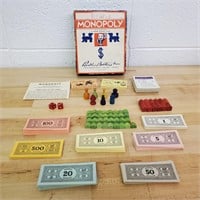 Vintage 1961 Monopoly Game W/Wooden Pieces