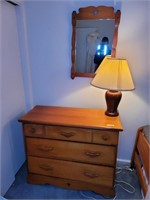 (2) MATCHING WOODEN DRESSERS W/ MIRROR