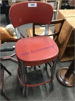 Cosco red vinyl counter chair and step stool