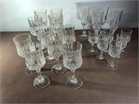 Crystal water/wine/champagne/sherry glasses