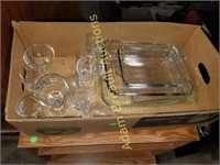 ASSORTED BAKEWARE AND GLASSES
