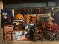 Shelf of Halloween Decorations