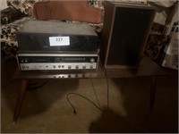 Vintage Record Player, Speaker & Coffee Table