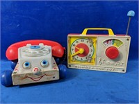 Vintage Fisher Price Toys, 7" x 2" x 5"H wind up