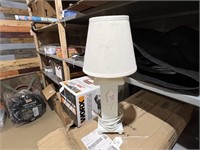 White Wood Bedside Lamp