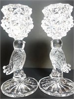 Vintage 2 Hofbauer Crystal Candle Holders w