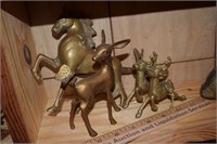 Brass Horse & Deer Figures