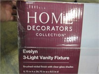 HOME DECORATORS 3 LIGHT VANITY FIXTURE