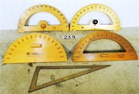 Tray lot assorted measuring devices, G-Vg: Brass