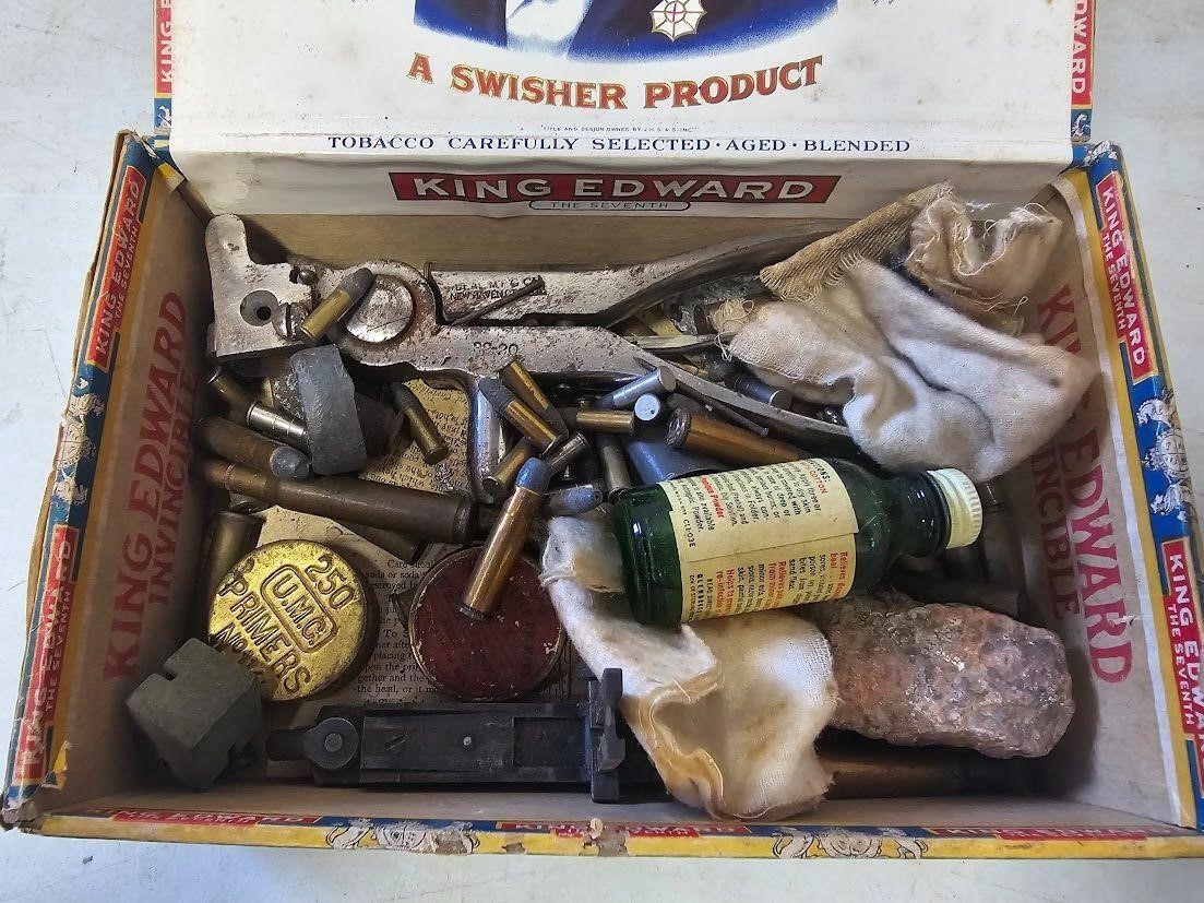 Cigar Box of Misc Primers and Ammunition