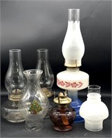 Oil Lamps and Chimneys 19.5” Tall and Smaller