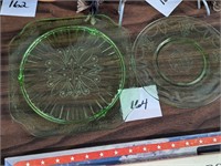 Green Depression Glass Plates