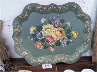 Floral Painted Tray - 25"