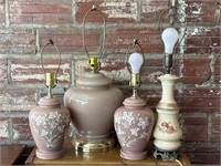 (4) Table Lamps 25” Tall and Smaller (all lamps