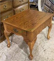 Solid wood Queen Anne side table with one