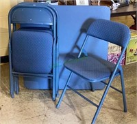 Nice matching folding card table and chair set -