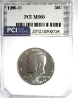 1990-D Kennedy MS68 LISTS $850 IN 57