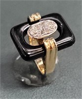 14k yellow gold & diamond ring