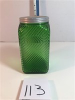 Green canister, 7"h