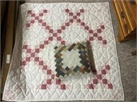 Contemporary Crib Quilt with Quilt Covered Pillow