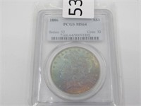 1886 Silver Morgan Dollar Graded MS 64