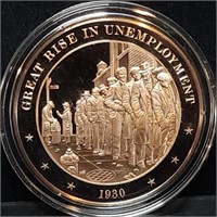 Franklin Mint 45mm Bronze US History Medal 1930