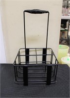 Black metal bottle rack