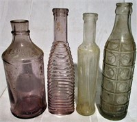 Lot of 4 Vintage Bottles Soda & Others