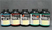 5 Hodgdon 1lb. Canisters of Rifle Powder