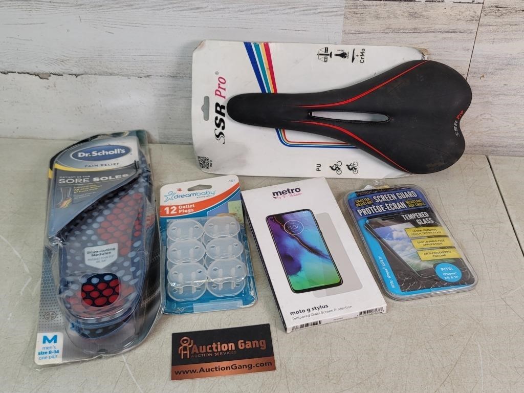 Misc Lot Bicycle Saddle, Screen Protectors, Dr.