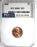 1949 Cent MS67 RD LISTS $2250