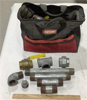 Craftsman bag w/metal pipe fittings