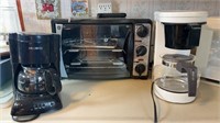 TOASTER OVEN & (2) COFFEE MAKERS