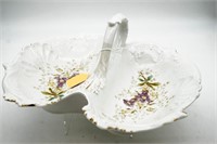 Porcelain Divided Dish w/ Handle ~ Handle Has a