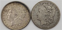 (2) 1889 O&P Morgan Silver Dollar