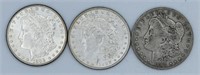 (3) 1888 S, O, & P Morgan Silver Dollar