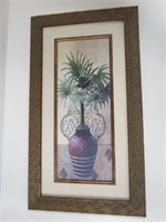 Framed & Matted Picture of Vase w/ Plant