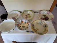 LARGE HAND PAINTED BOWLS