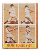 1962 TOPPS #313 ROGER MARIS SIGNED CARD