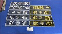 9 AFL TIN SIGNS INCLUDING PREMIERSHIP YEARS ECT