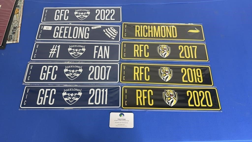 10 AFL TIN SIGNS INCLUDING PREMIERSHIP YEARS ECT