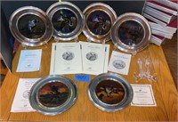 Stain glass/pewter plates with certificate of