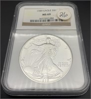 1989 NGC MS-69 American Silver Eagle