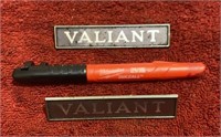 (2) Vintage Valiant Car Emblems