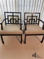 Black Lacquered Arm Chairs