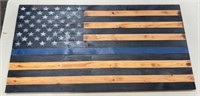 United States Police Flag-wooden very nice