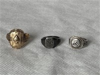 3 Vintage Class Rings